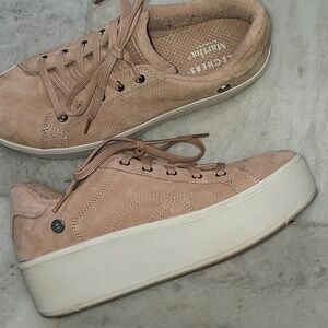 Martha STEWART SKECHERS PLATForm Suede Sneakers in ROSE PINK SIZE 9